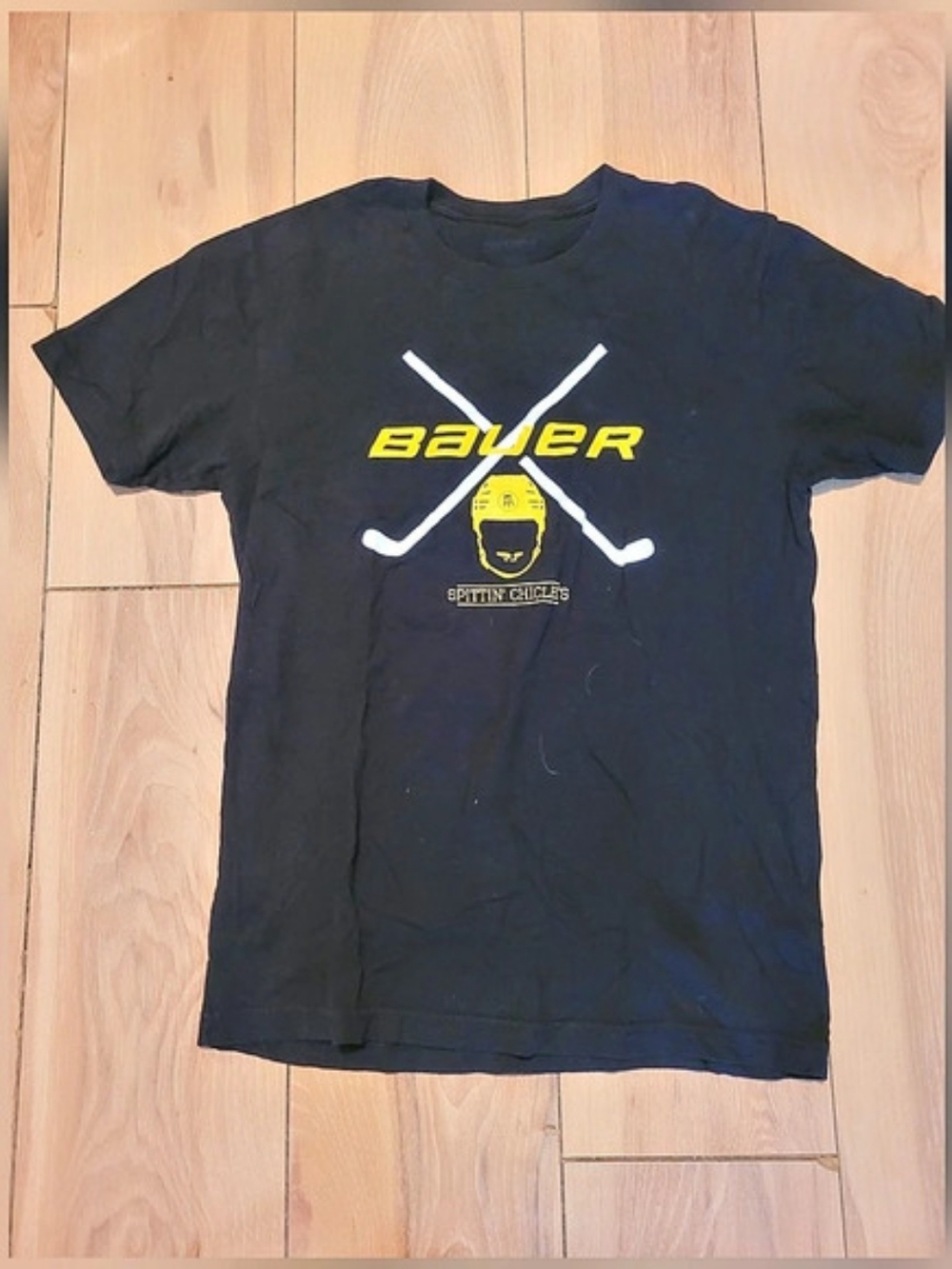 Bauer x Spittin' Chiclets Collaboration T-Shirt Hockey Graphic Tee Black